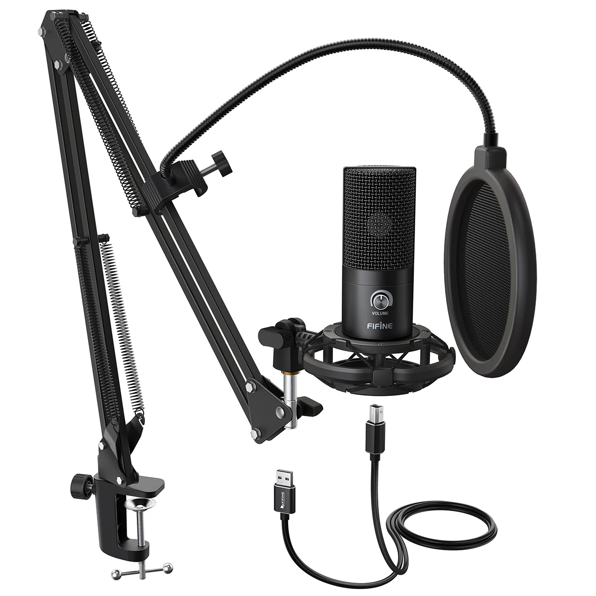 H227bff145f79461ea008b7d5eaa8a636i.webp Microphone à condensateur USB avec bras articulé | Kit studio pour YouTube et voix off