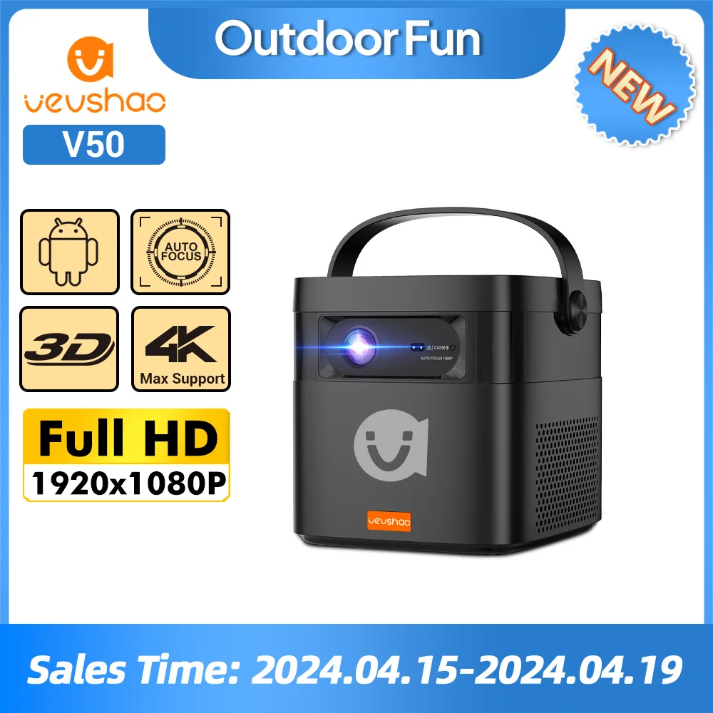 Projecteur portable 3D 4K | Mini projecteur LED WiFi BT5.0 Android 1080P