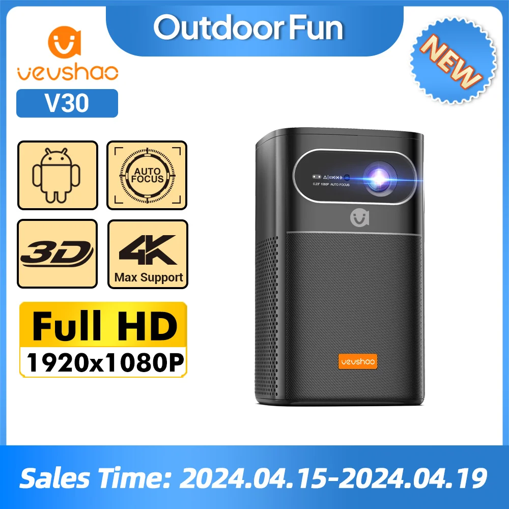 Projecteur portable 4K 3D Android | Mini projecteur DLP LED avec batterie intégrée